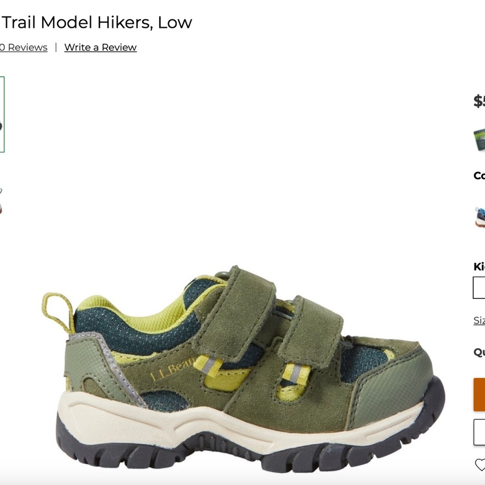 New L.L. Bean Hiking Shoes Toddlers Trail Model , New, never worn size 6